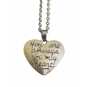 New Heart Pendant Necklace With You Are Always In My Heart On Stainless Chain